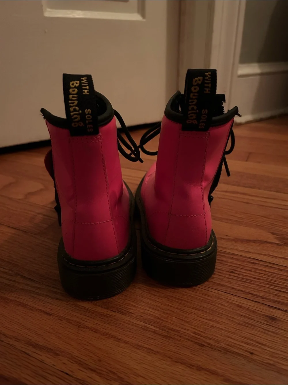 Dr. Martens Kids' Pink Lace-Up Boots